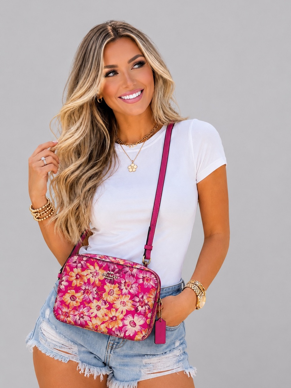 Ladies Coach Daisy Mini Camera Crossbody Bag